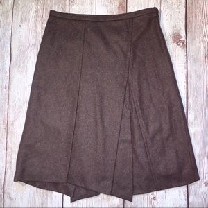 Kenneth Cole New York Dark Academia A-Line Brown Wool Blend Skirt 2